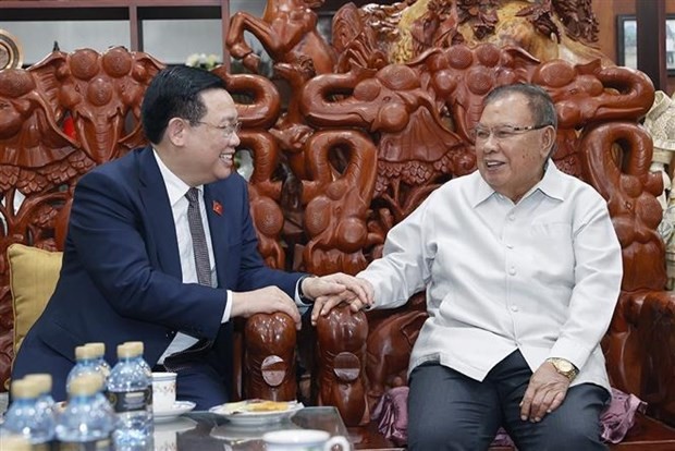 NA Chairman Vuong Dinh Hue visits former Lao leaders