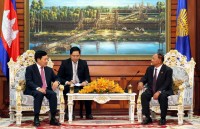 Phó Thủ tướng Phạm Bình Minh đến chào Chủ tịch Quốc hội Campuchia