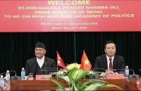 Thủ tướng Nepal đến thăm và nói chuyện với cán bộ, học viên Học viện Chính trị quốc gia Hồ Chí Minh