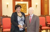 Tổng Bí thư Nguyễn Phú Trọng tiếp Đoàn Đảng Cộng sản Cuba