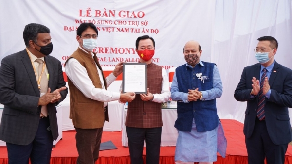 Đại sứ quán Việt Nam tại Ấn Độ nhận bàn giao 300m2 đất