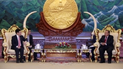 Phó Thủ tướng, Bộ trưởng Ngoại giao Phạm Bình Minh chào xã giao Lãnh đạo Cấp cao Lào