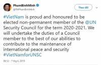 Đại sứ các nước tại Liên hợp quốc đăng Twitter chúc mừng Việt Nam trúng cử HĐBA LHQ