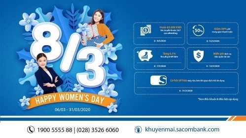 Ngân hàng tung hàng loạt ưu đãi nhân ngày Quốc tế Phụ nữ