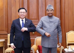 Chủ tịch Quốc hội Vương Đình Huệ hội kiến Tổng thống Ấn Độ Ram Nath Kovind