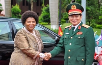 Lễ đón Bộ trưởng Quốc phòng và Cựu chiến binh Nam Phi thăm Việt Nam
