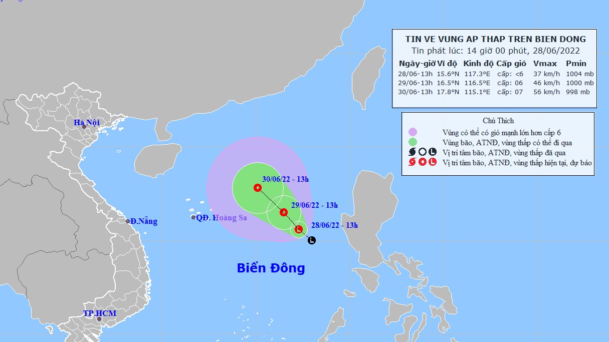Các địa phương từ Quảng Ninh-Khánh Hòa chuẩn bị ứng phó với vùng áp thấp trên Biển Đông