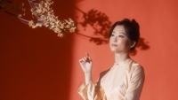 Hoa hậu Ngọc Hân mời nữ diễn viên người Nhật làm mẫu ảnh bộ sưu tập áo dài mới