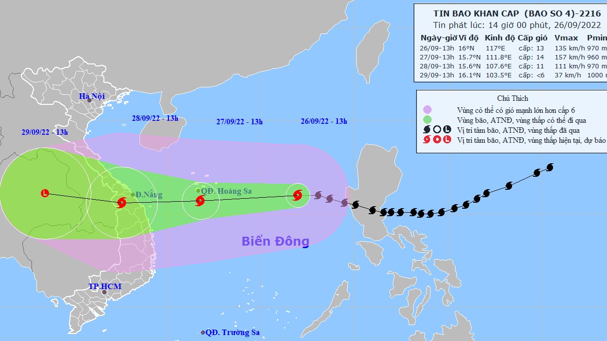 Dự báo: Bão số 4 có xu hướng mạnh thêm, Bắc Biển Đông biển động dữ dội, Nam Đồng bằng Bắc Bộ sẽ có mưa lớn