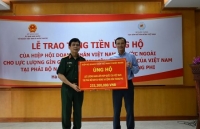 Hiệp hội Doanh nhân Việt Nam ở nước ngoài tặng quà cho lực lượng gìn giữ hòa bình Việt Nam