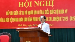 Bộ trưởng Ngoại giao Bùi Thanh Sơn tiếp xúc cử tri, vận động bầu cử tại thành phố Vĩnh Yên