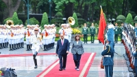 Toàn cảnh Lễ đón chính thức Tổng thống Hy Lạp Katerina Sakellaropoulou tại Phủ Chủ tịch