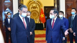 Toàn cảnh Bộ trưởng Ngoại giao Bùi Thanh Sơn đón, hội đàm với Bộ trưởng Ngoại giao Trung Quốc Vương Nghị qua ảnh