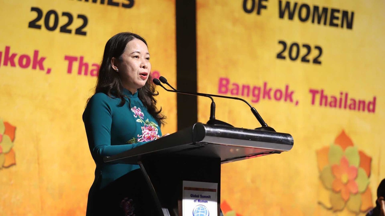 Phó Chủ tịch nước Võ Thị Ánh Xuân phát biểu tại Hội nghị Thượng đỉnh phụ nữ toàn cầu 2022
